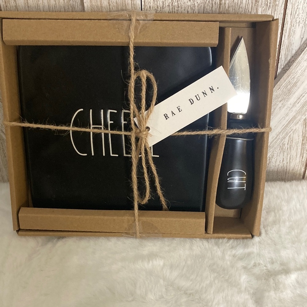 Rae Dunn Mini Cheese Board with Cut Knife